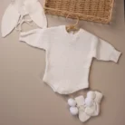 white_knit_long_sleeve_romper_set